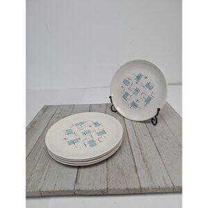 Vintage Set of 5 Vernonware Metlox Heavenly Days 6 1/4” Bread Plates MCM